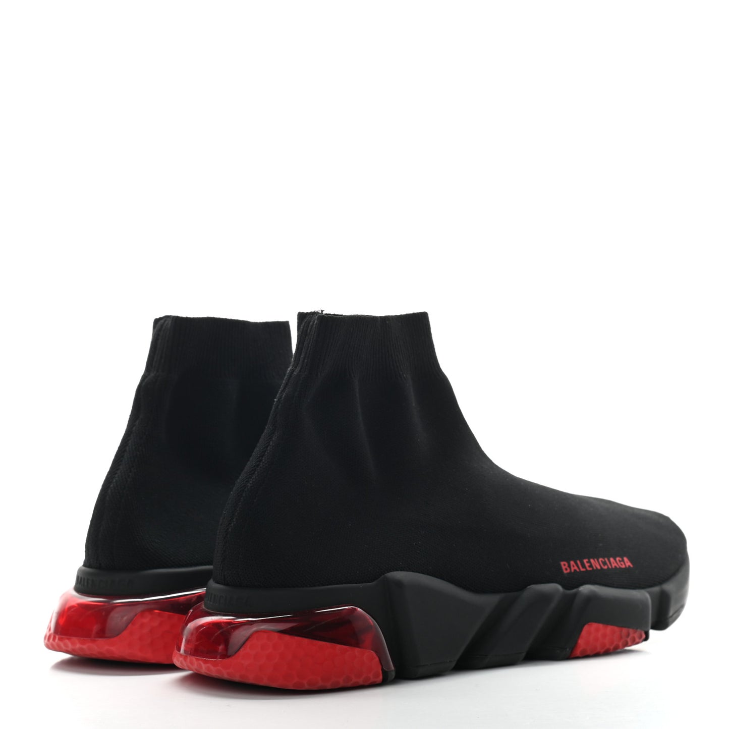Neoprene Knit Mens Speed Clear Sole Sneakers 44 Black Red