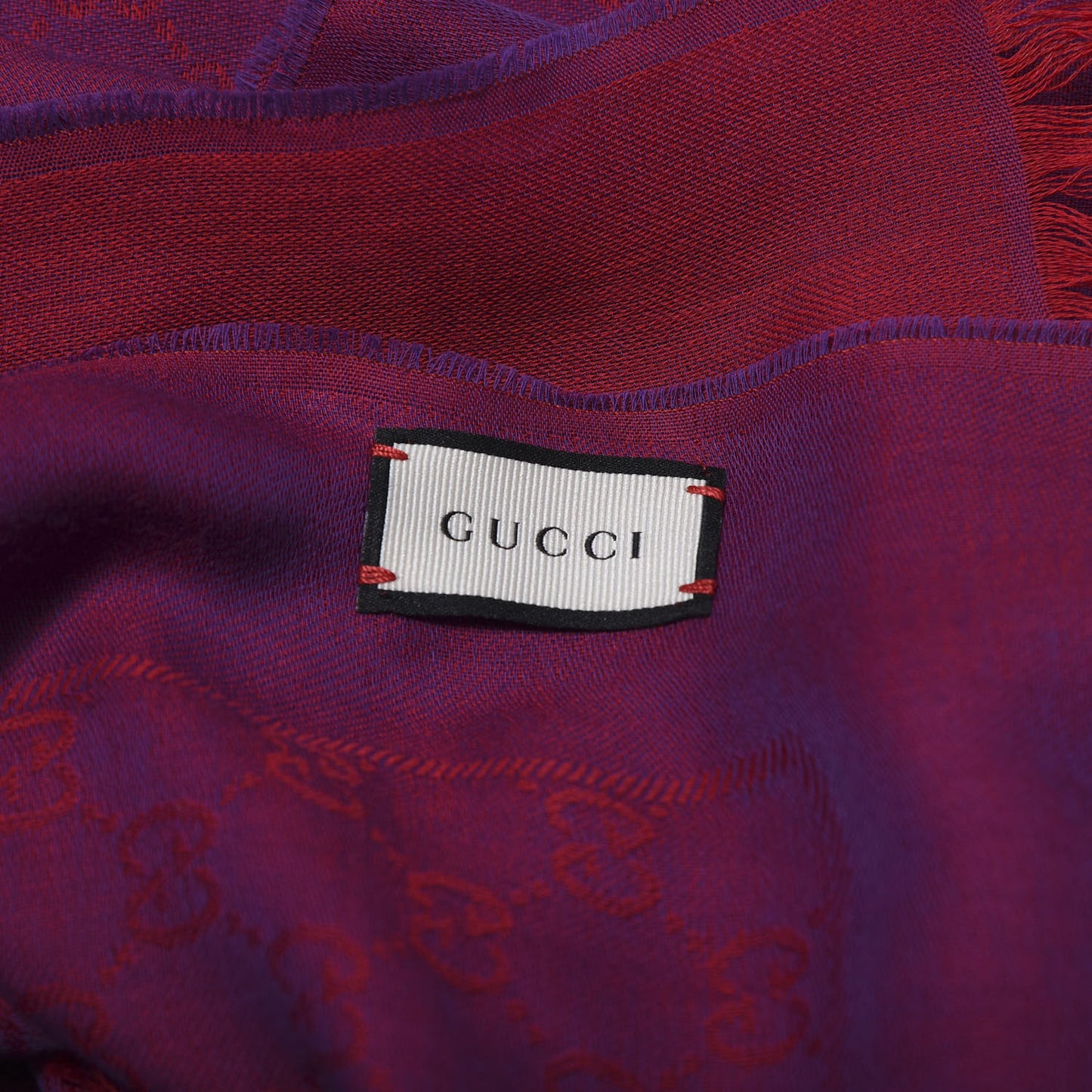 Wool Silk GG Monogram GGNat Plus Scarf Fuchsia