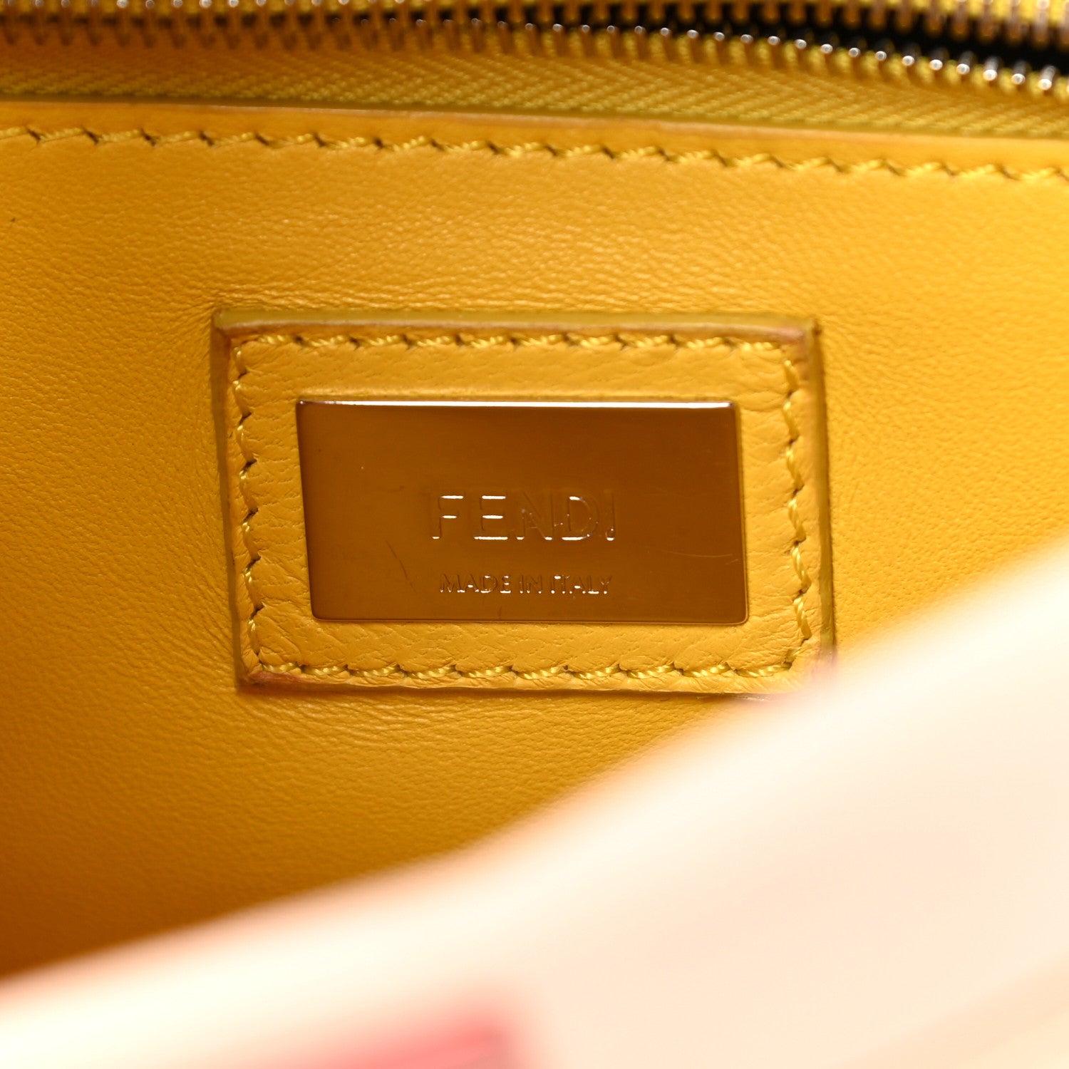 Fendi Nappa Colorblock Mini Peekaboo Iconic Satchel Plaster Sunflower Papavero 7 of 18