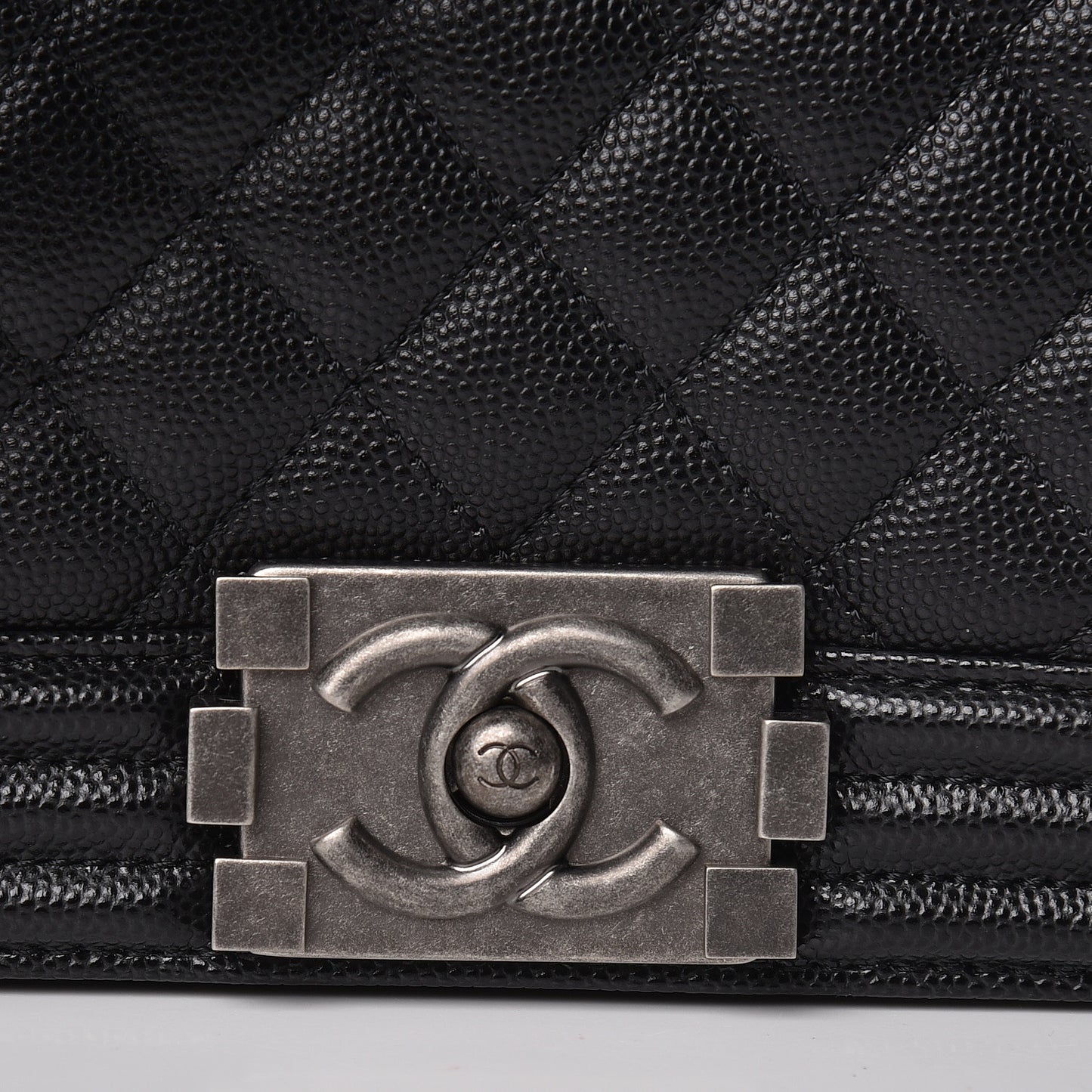 Caviar Quilted Small Boy Flap Black