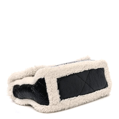 Chanel Crumpled Calfskin Shearling Sheepskin Quilted Medium Chanel 19 Flap Black 3 of 9