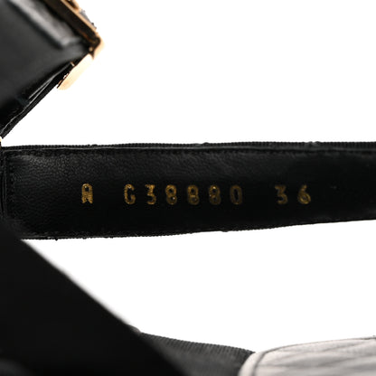 Chanel Grosgrain Logo Platform Sandals 36 Black 7 of 9