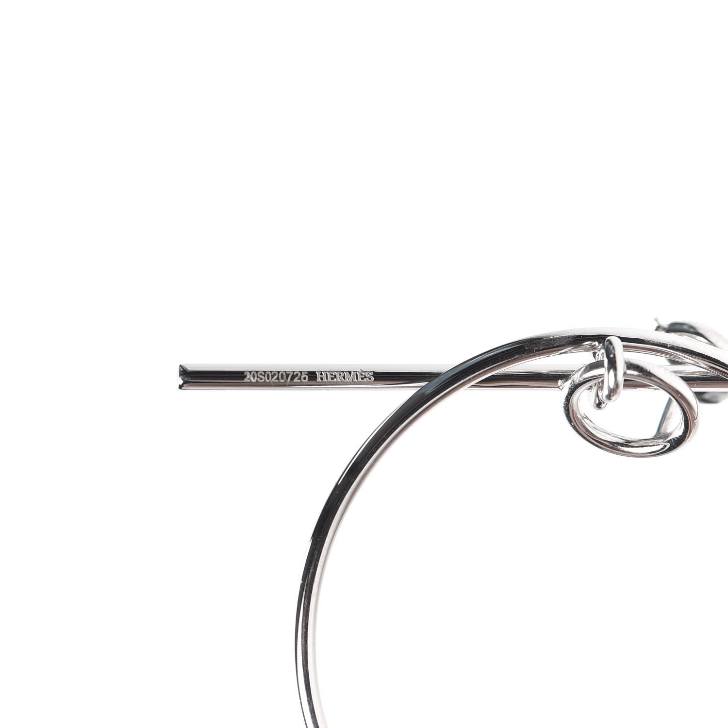 Hermes Sterling Silver MM Loop Earrings 4 of 6