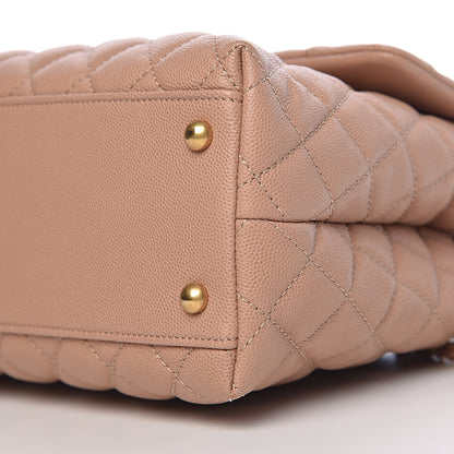 Chanel Caviar Lizard Quilted Medium Coco Handle Flap Light Beige 9 of 12