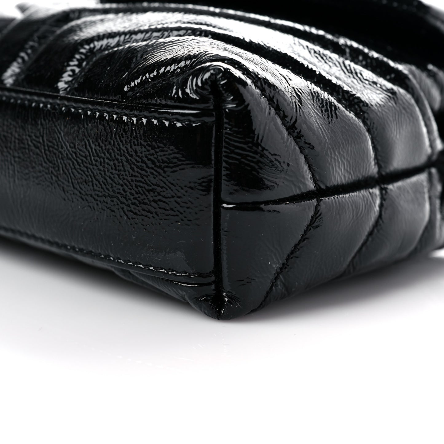 Patent Y Quilted Monogram Toy Loulou Crossbody Bag Black
