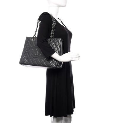 Chanel Caviar Quilted Grand Shopping Tote GST Dark Grey 2 of 10