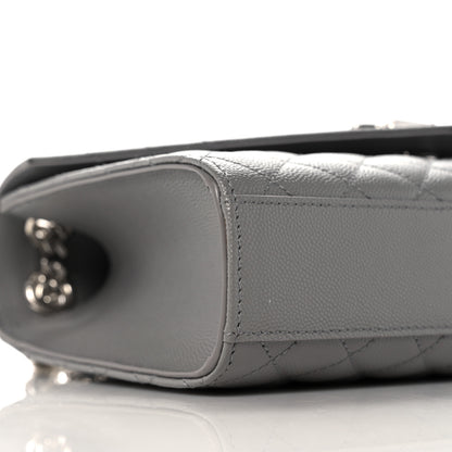 Saint Laurent Grain De Poudre Textured Mixed Matelasse Medium Triquilt Monogram Satchel New Stone 7 of 8
