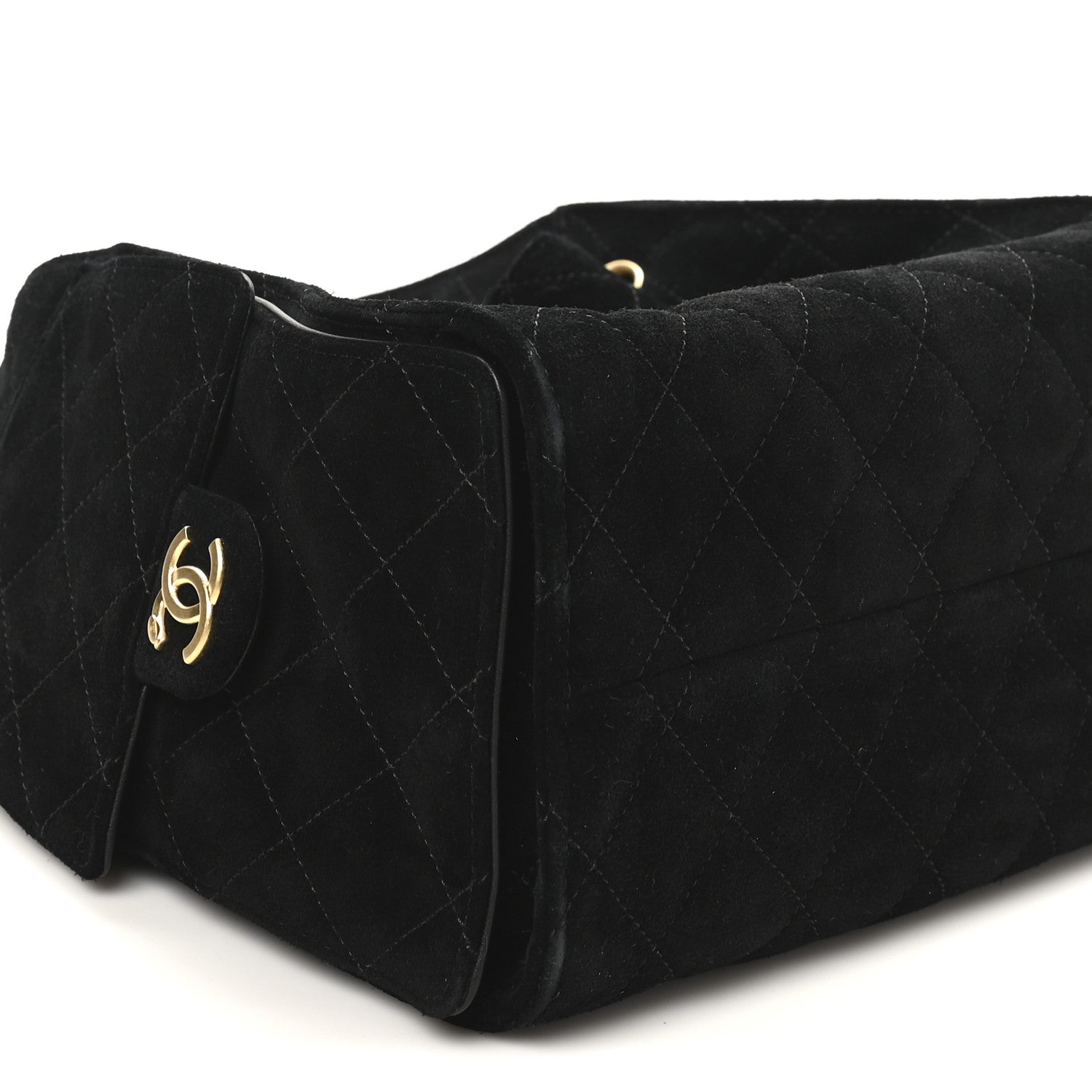 Chanel Suede Quilted Small Chanel 25 Handbag Black 9 of 11