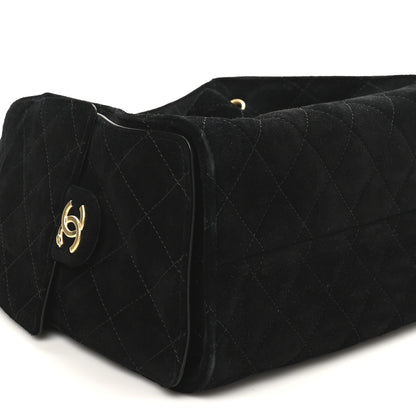 Chanel Suede Quilted Small Chanel 25 Handbag Black 9 of 11