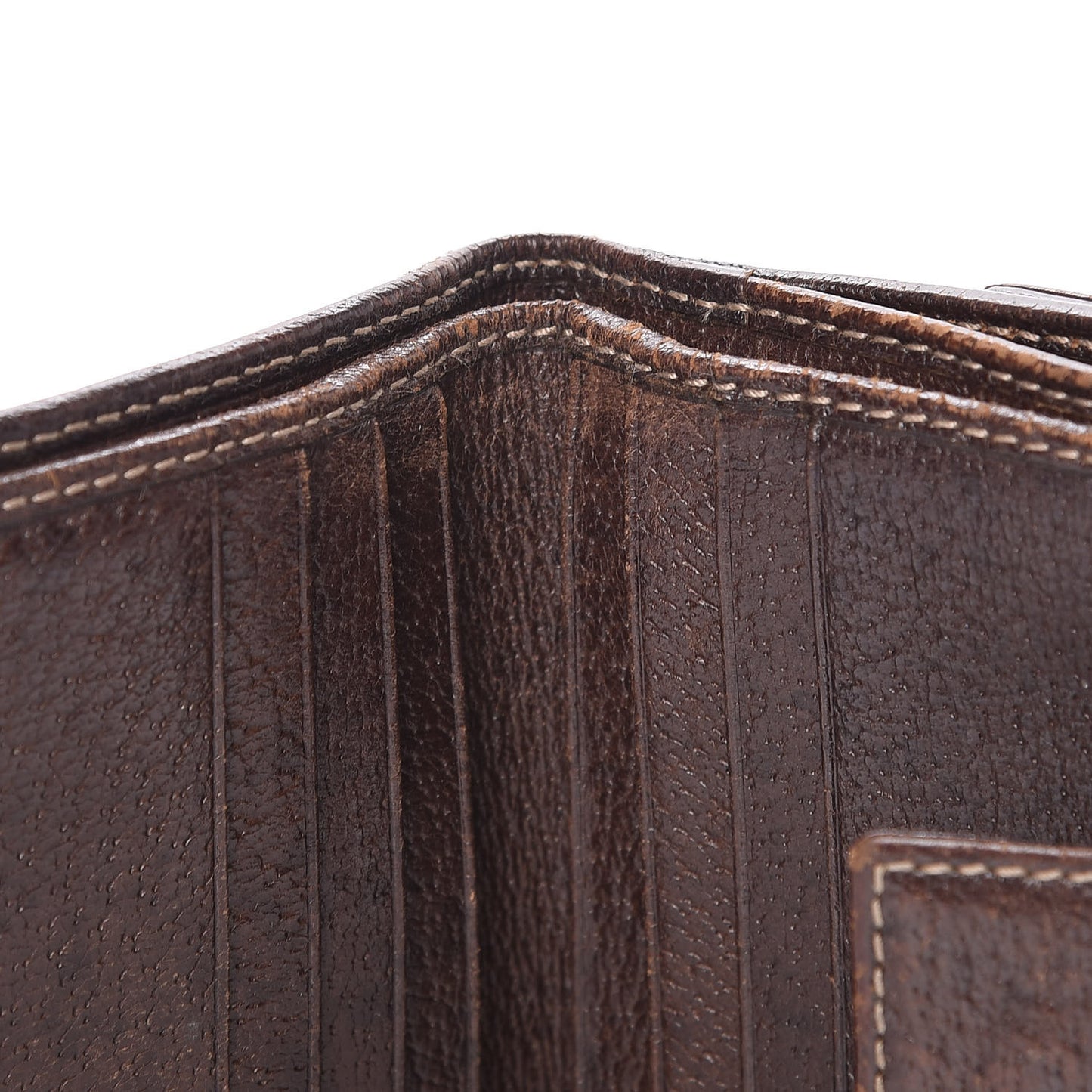 Horsebit Canvas Treasure Compact Wallet Dark Brown