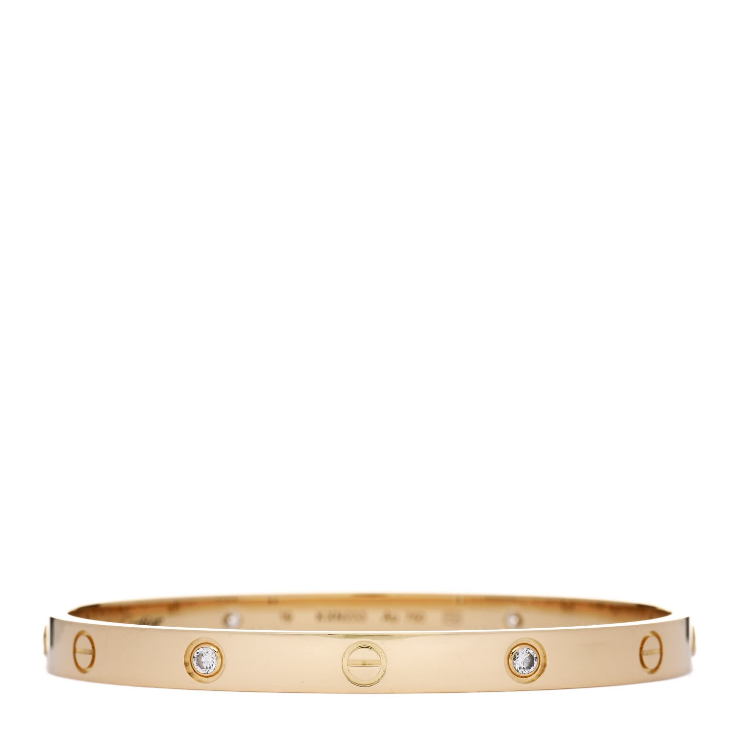 Cartier 18K Yellow Gold 4 Diamond LOVE Bracelet 19 1 of 9