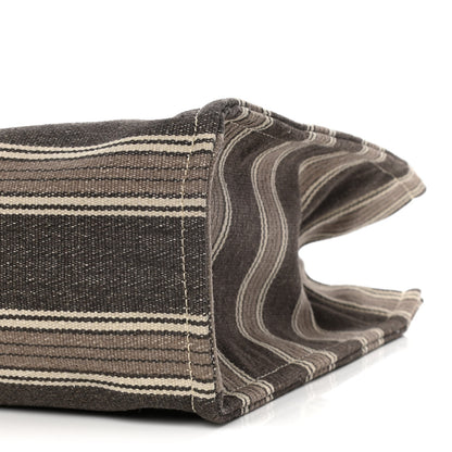 Celine Canvas Calfskin Jacquard Vertical Cabas Grey Brown 9 of 10