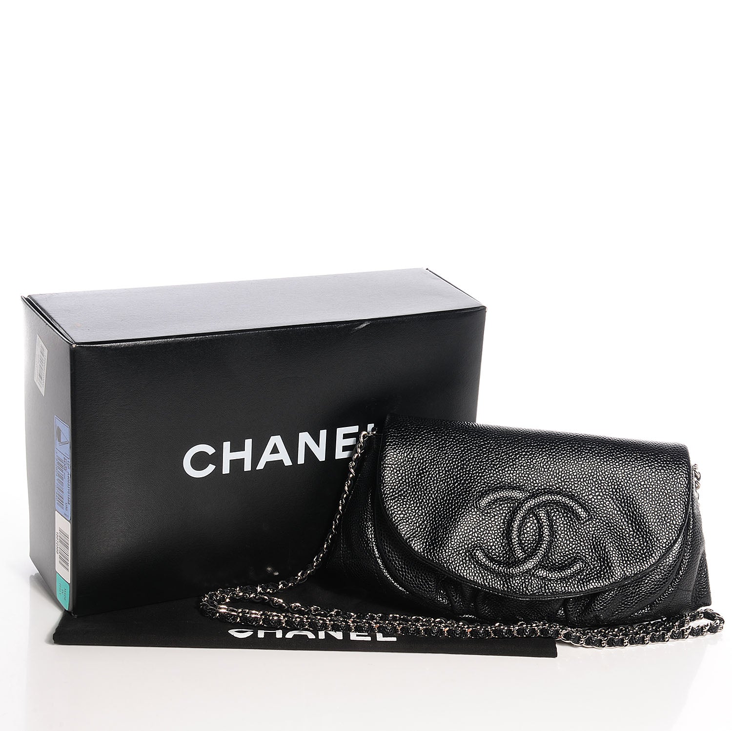 Chanel Caviar Half Moon Wallet On Chain WOC Black 5 of 9