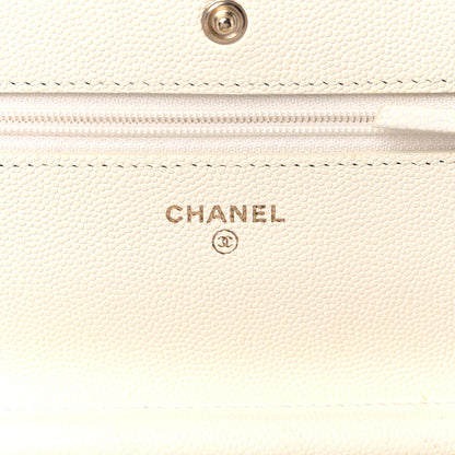 Chanel Caviar Quilted Wallet On Chain WOC White 6 of 20