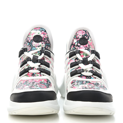Louis Vuitton Flower Printed Calfskin Monogram LV Archlight Sneakers 41 Black Rose 2 of 14