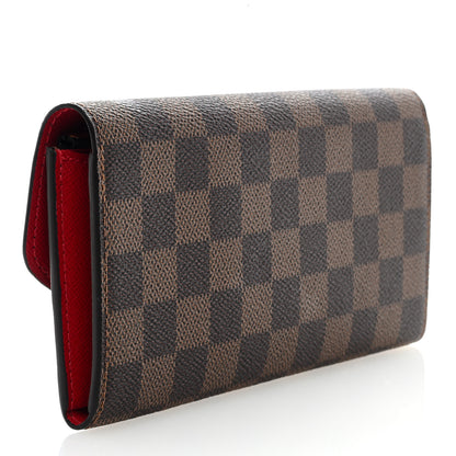 Louis Vuitton Damier Ebene Emilie Wallet Red 3 of 6
