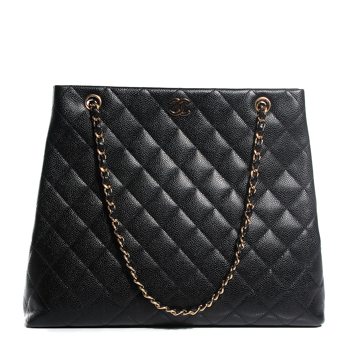 Caviar Quilted Shoulder Bag Black