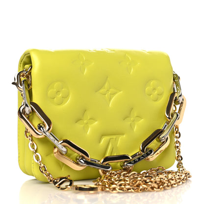 Louis Vuitton Lambskin Embossed Monogram Coussin Belt Vert Acide 3 of 10