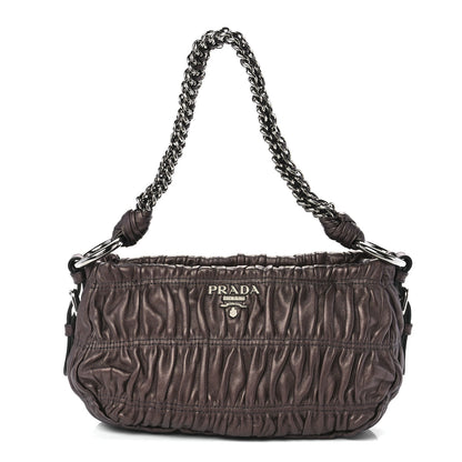 Prada Nappa Gaufre Mordore Chain Bag Brown 1 of 11