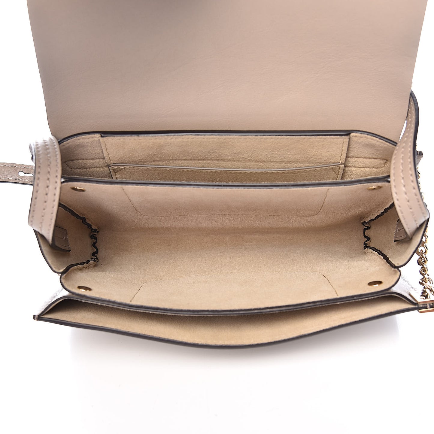 Suede Calfskin Small Faye Shoulder Bag Motty Grey