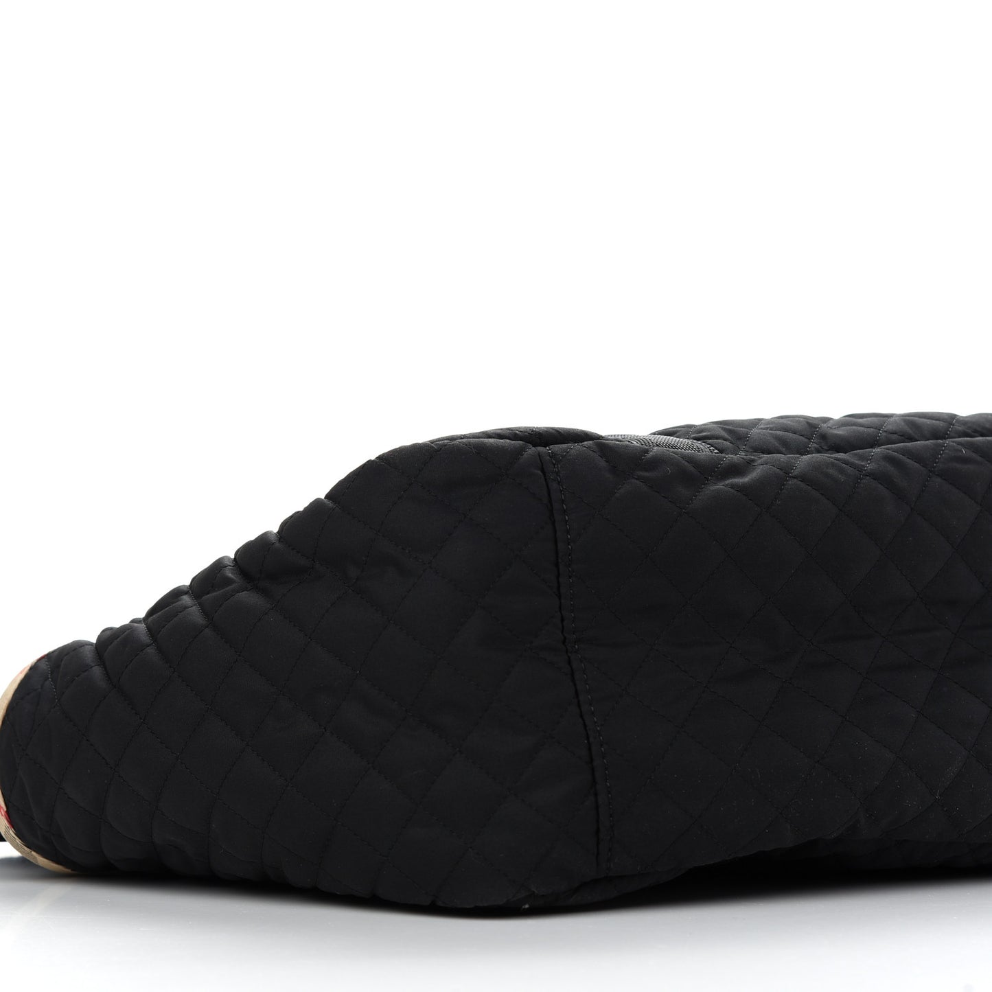 Nylon Quilted Diaper Bag Black