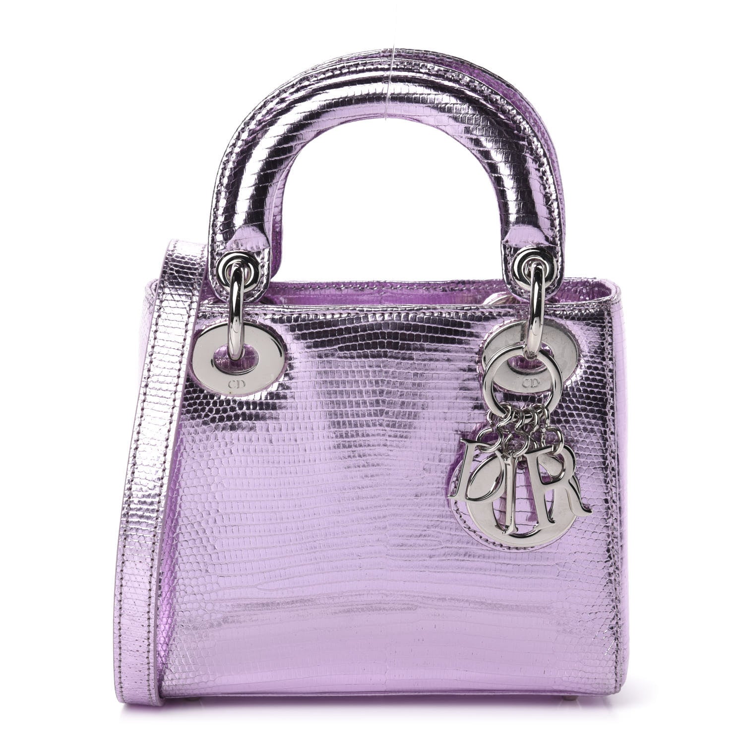 Christian Dior Metallic Lizard Mini Lady Dior Pink 1 of 11