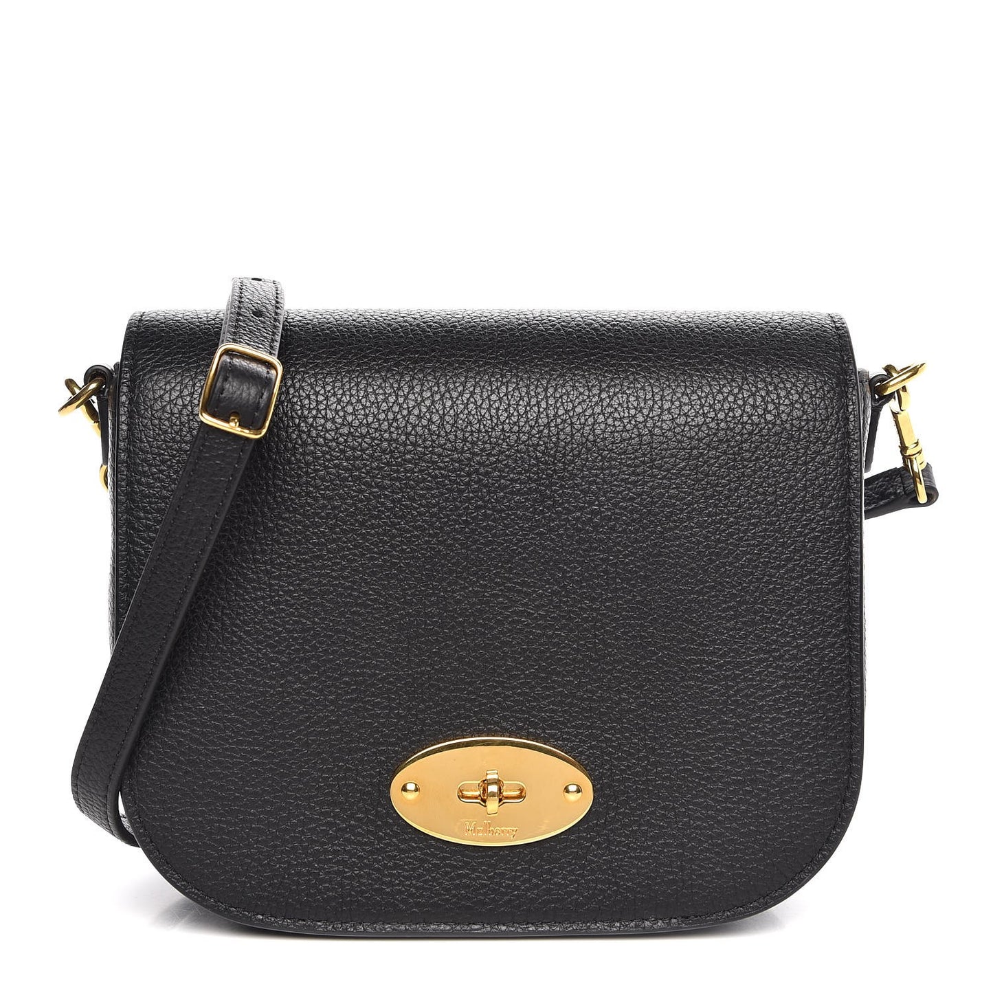 Small Classic Grain Calfskin Small Darley Satchel Black