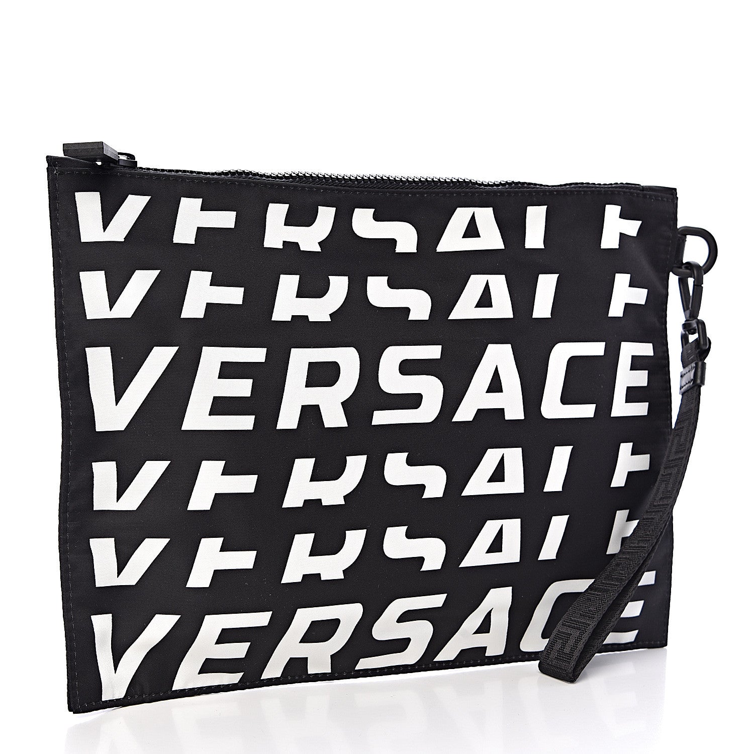 Versace Nylon Logo Pochette Black White 3 of 6
