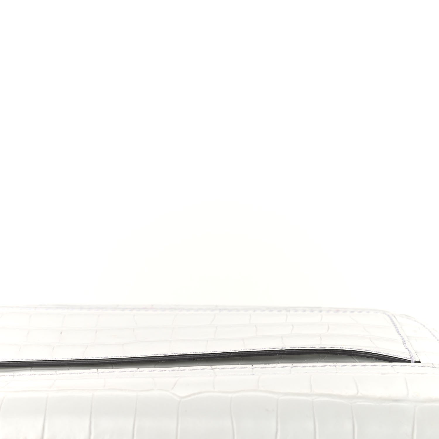 Chloe Calfskin Crocodile Embossed C Clutch With Chain White 12 of 13