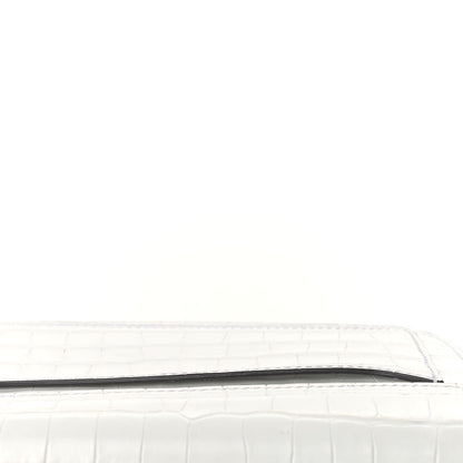 Chloe Calfskin Crocodile Embossed C Clutch With Chain White 12 of 13