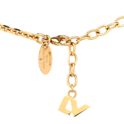 Louis Vuitton Metal Onyx Crystal Padlock And Key Pendant Necklace Gold Black 5 of 5