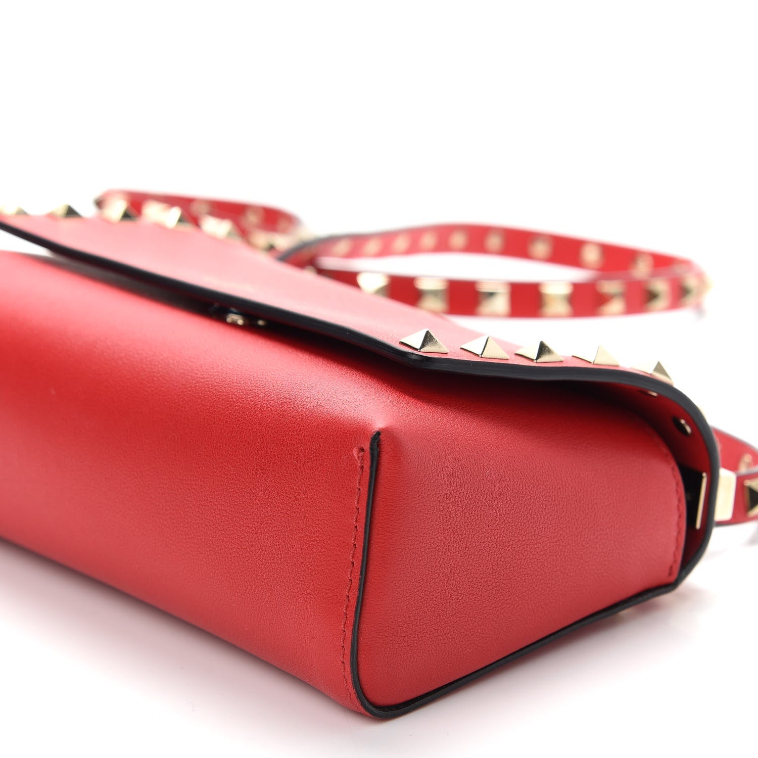 Valentino Garavani Calfskin Rockstud Crossbody Bag Red 8 of 8