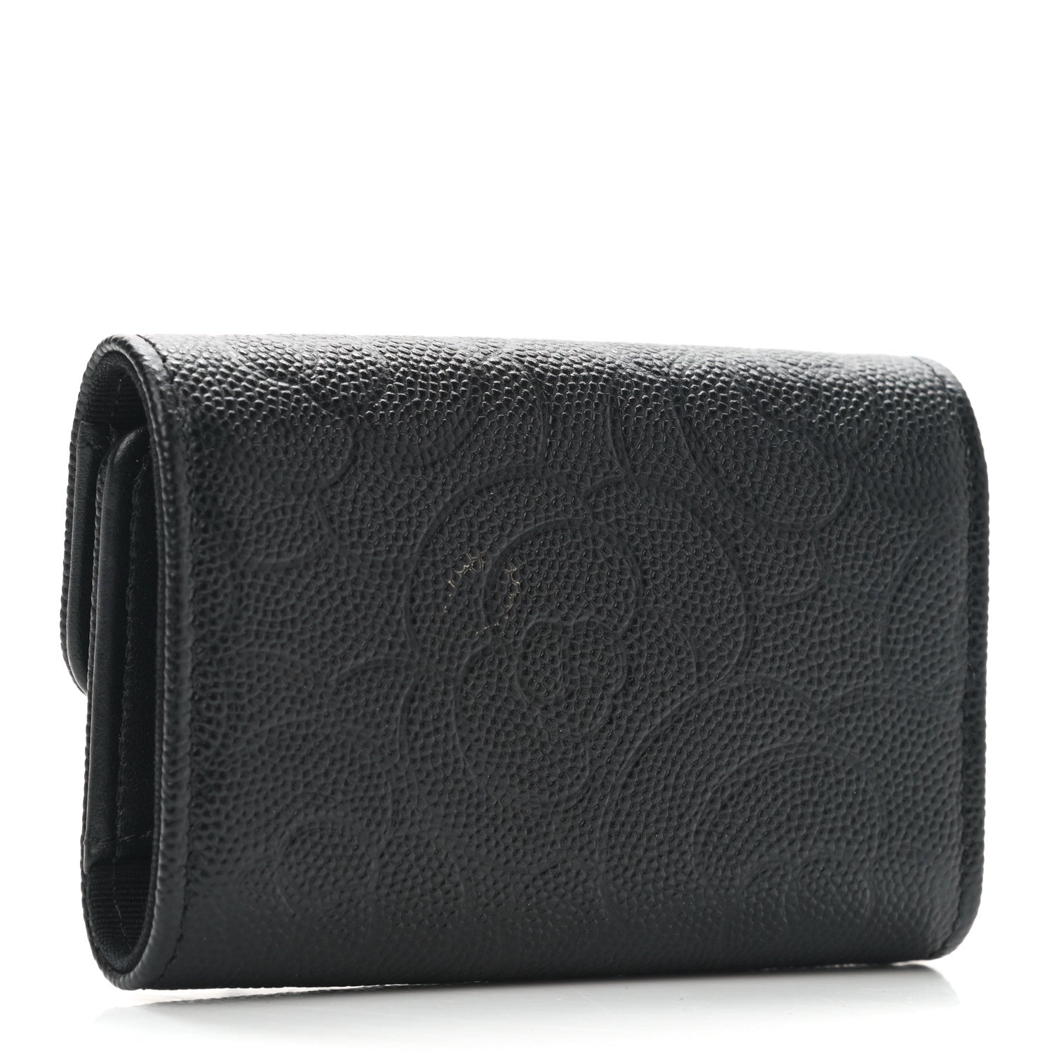 Chanel Caviar Embossed Camellia 4 Key Holder Case Black 3 of 10