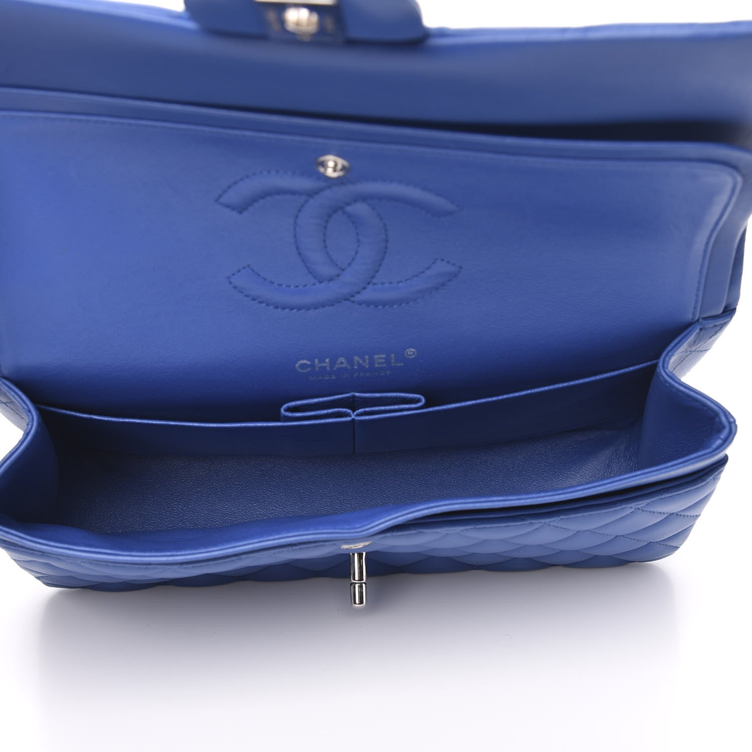 Chanel Lambskin Quilted Medium Double Flap Blue 5 of 14