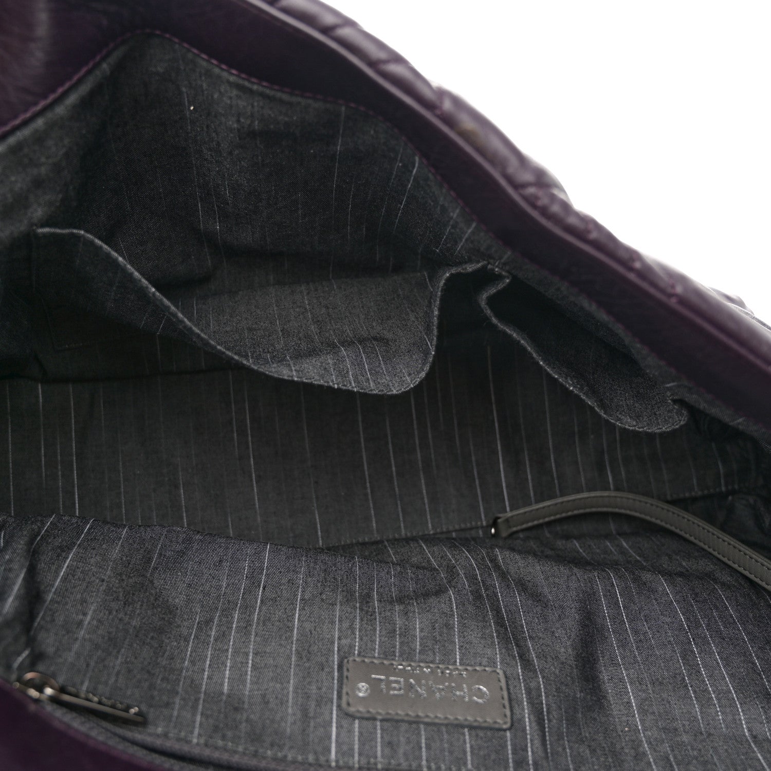 Chanel Lambskin In And Out XL Maxi Flap Dark Purple 11 of 11