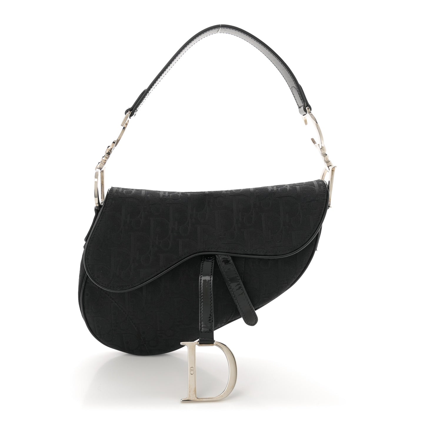 Monogram Patent Saddle Bag Black