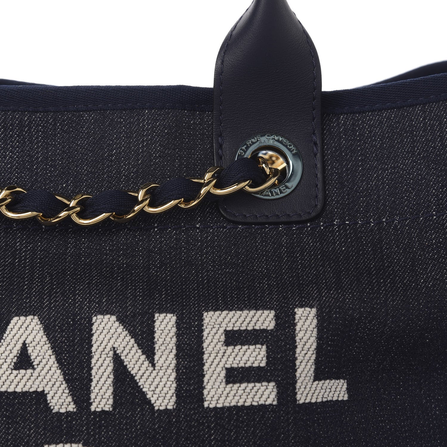 Chanel Denim Medium Deauville Tote Dark Blue 11 of 11