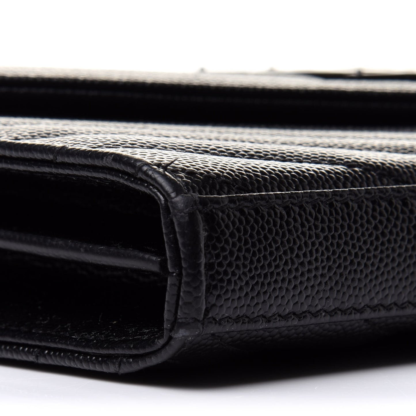 Grain De Poudre Matelasse Chevron Monogram Chain Wallet Black
