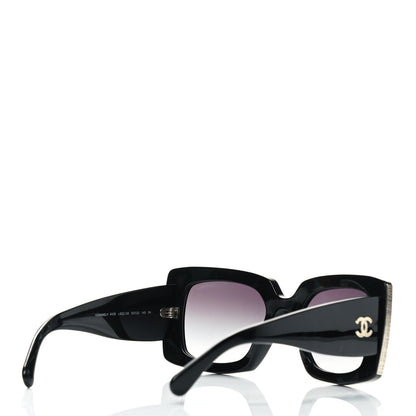Chanel Acetate Rectangle Sunglasses 5435 Black 3 of 6