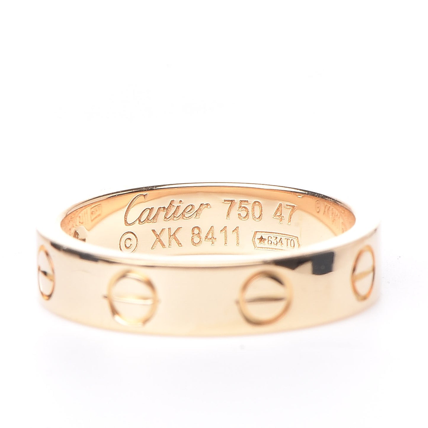 18K Yellow Gold Diamond 4mm LOVE Wedding Band Ring 47 4