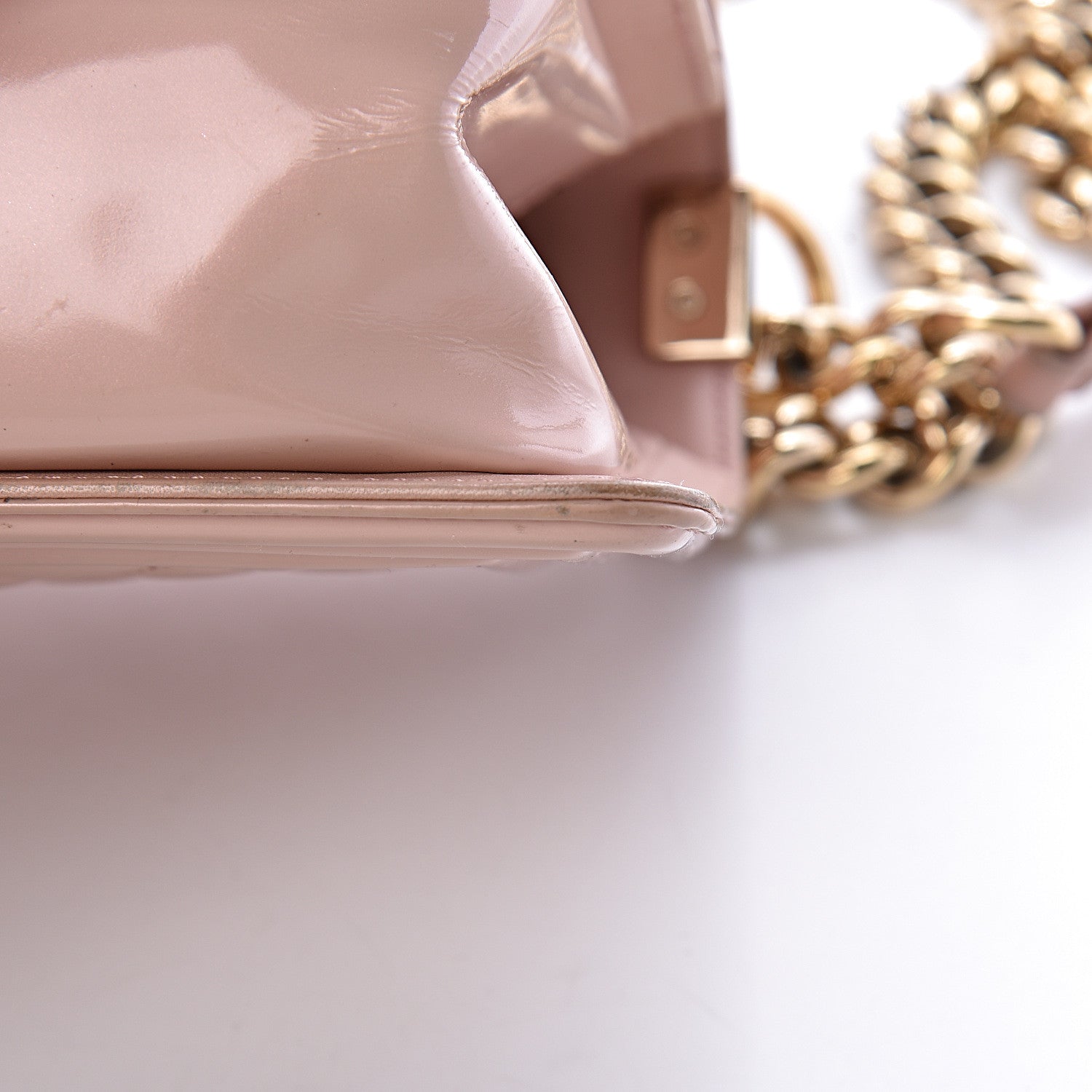 Chanel Patent Calfskin Quilted Medium Boy Flap Light Pink 14 of 15