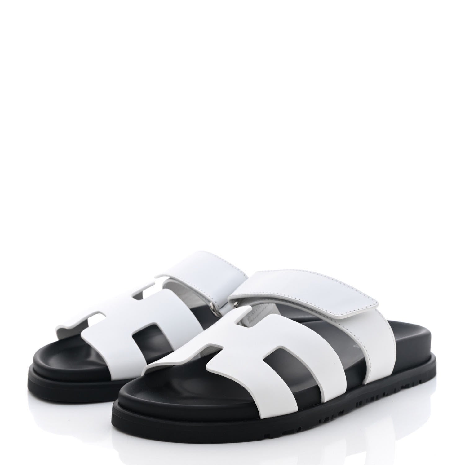 Hermes Calfskin Womens Chypre Sandals 36.5 White 3 of 9