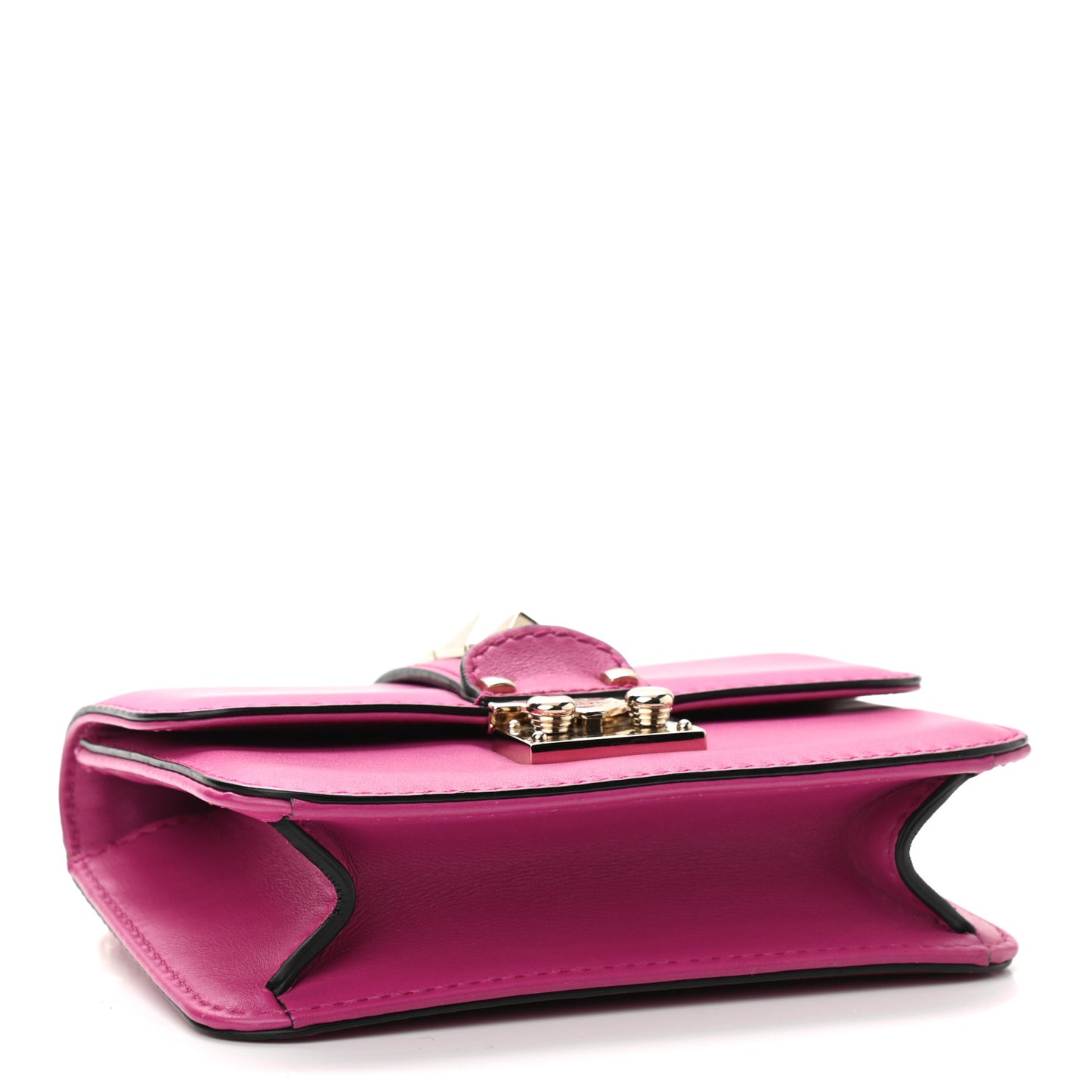Vitello Mini Glam Lock Rockstud Flap Fuxia