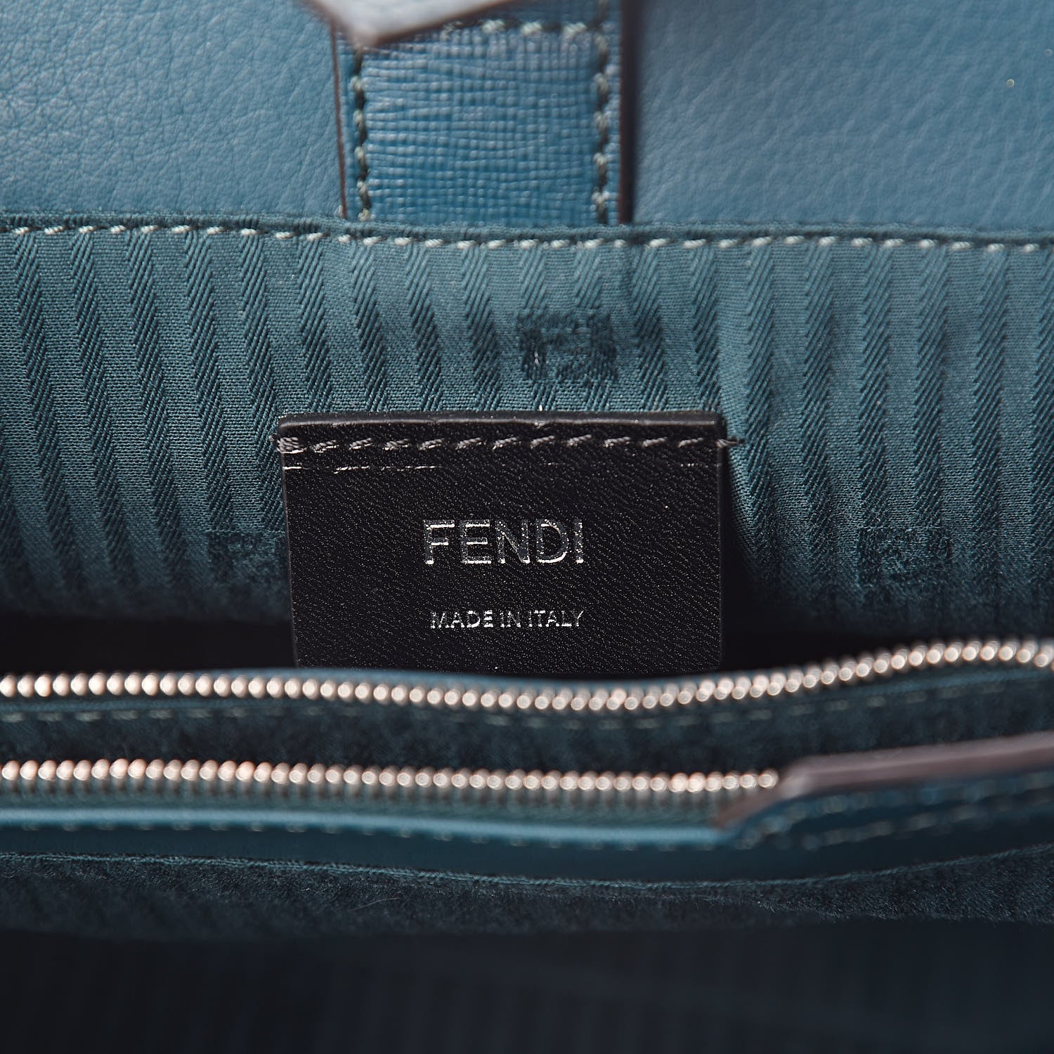 Fendi Vitello Elite Petite 2Jours Tote Oceano 6 of 9