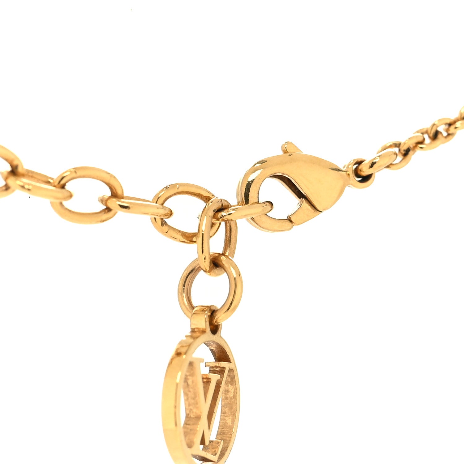 Louis Vuitton Brass Essential V Necklace Gold 4 of 6