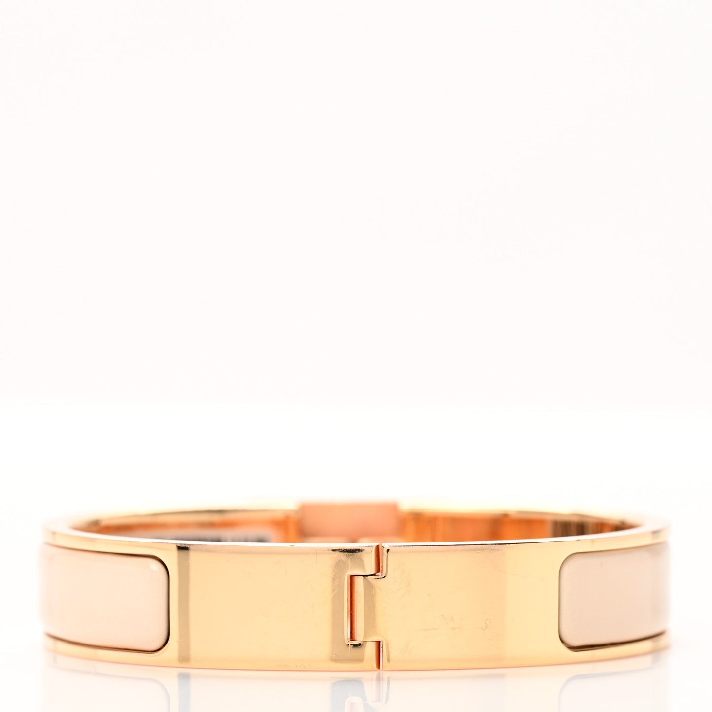 Enamel Clic Anneau Bracelet PM Beige Nacre