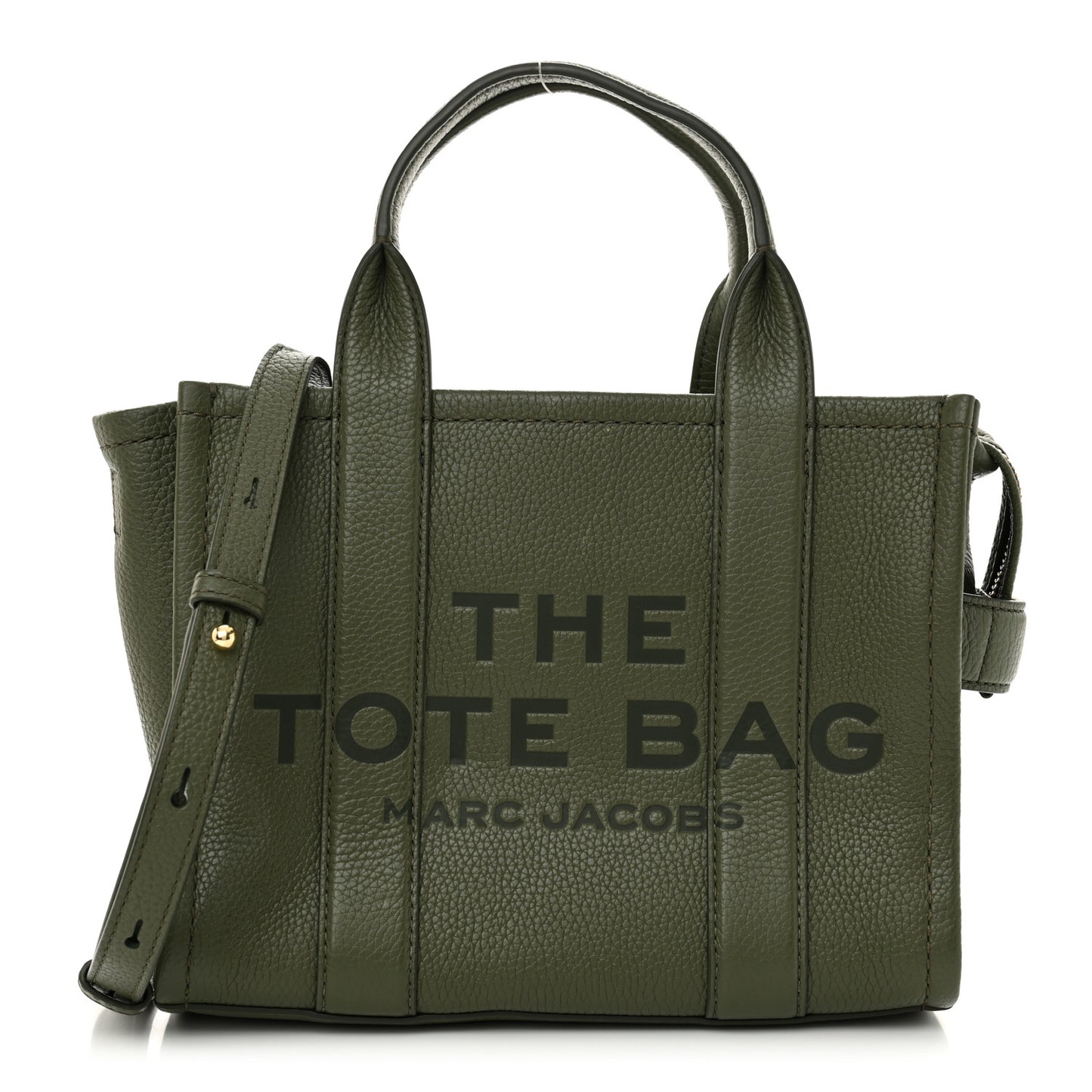 Grained Calfskin Small The Tote Bag Bronze Green