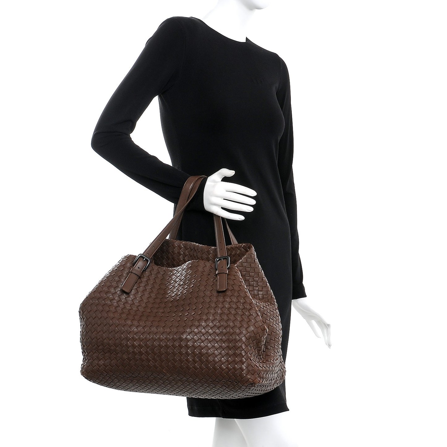 Nappa Intrecciato Large Seamless Tote Ebano