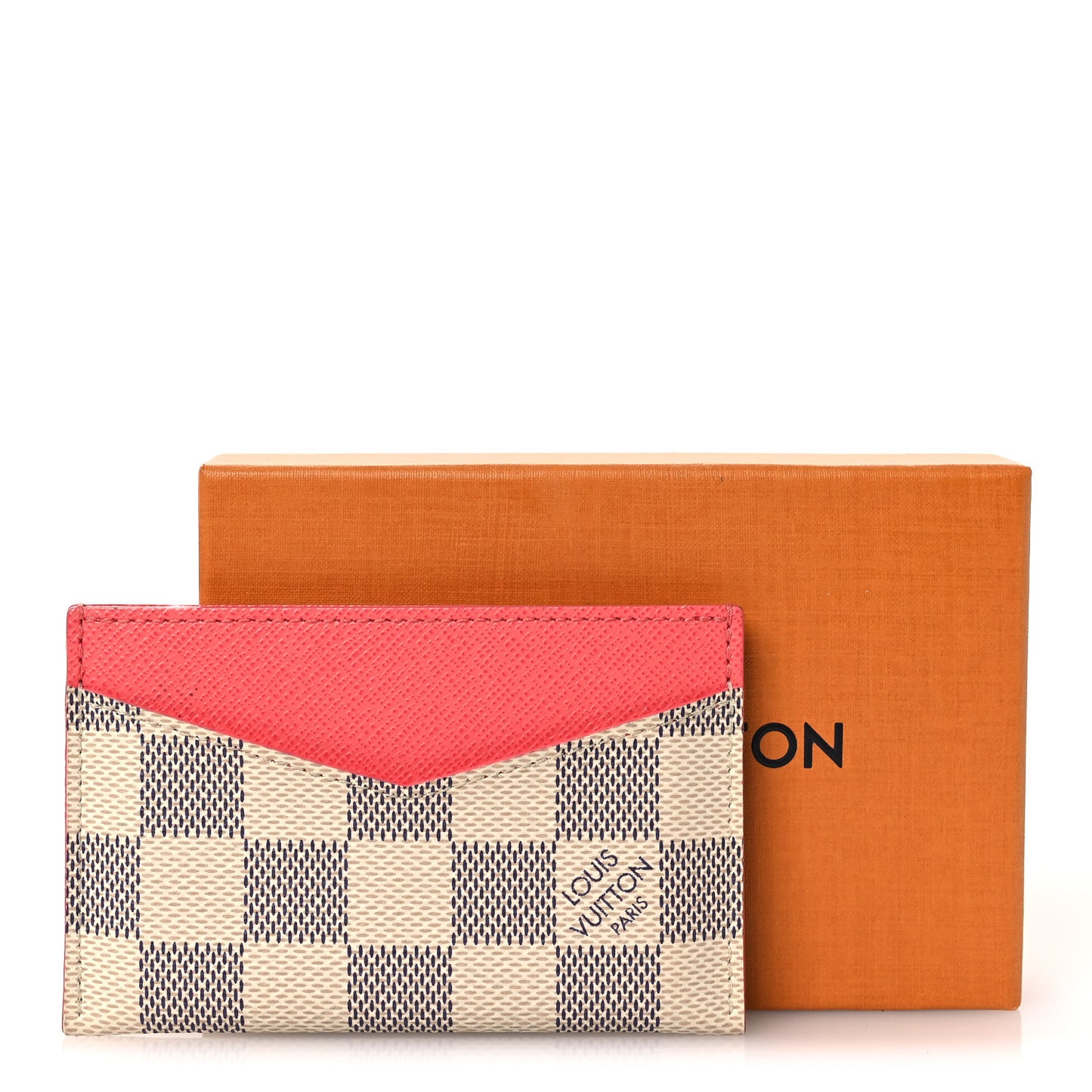 Damier Azur Daily Card Holder Rose Papaye