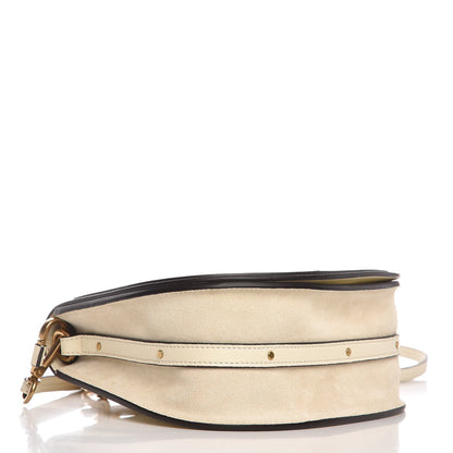 Chloe Calfskin Suede Medium Nile Bracelet Bag Off White 4 of 8